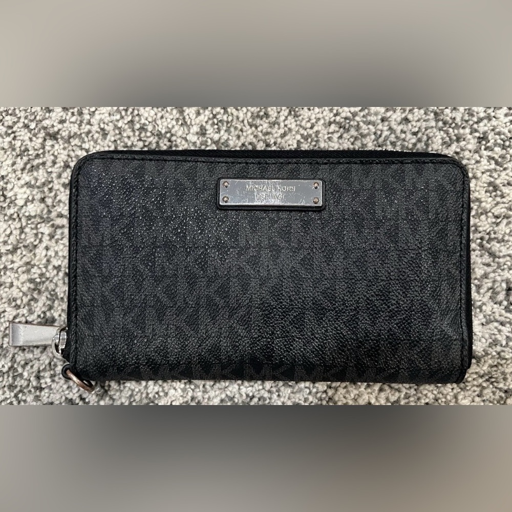 Michael Kors Black Zip-Around Wallet